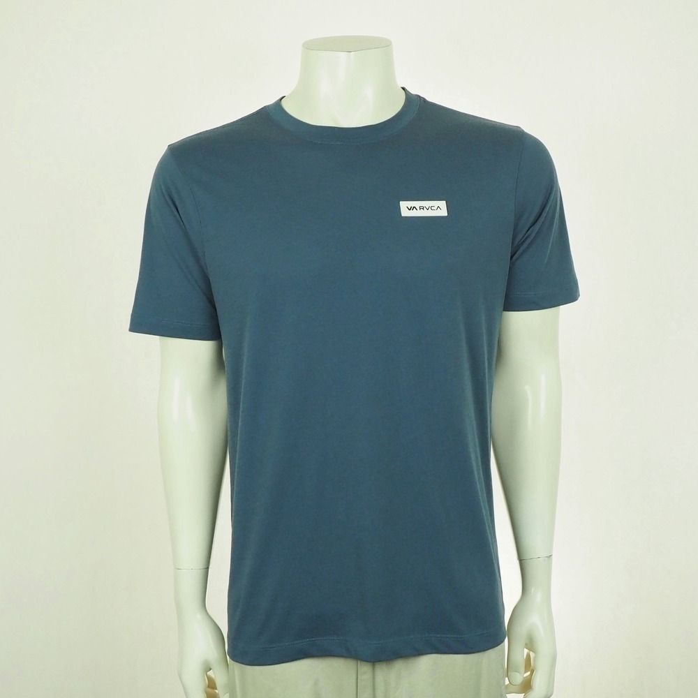 RVCA Sport Tee Shirt Mens Medium Heather Blue Pullover Cotton Blend Regular Fit